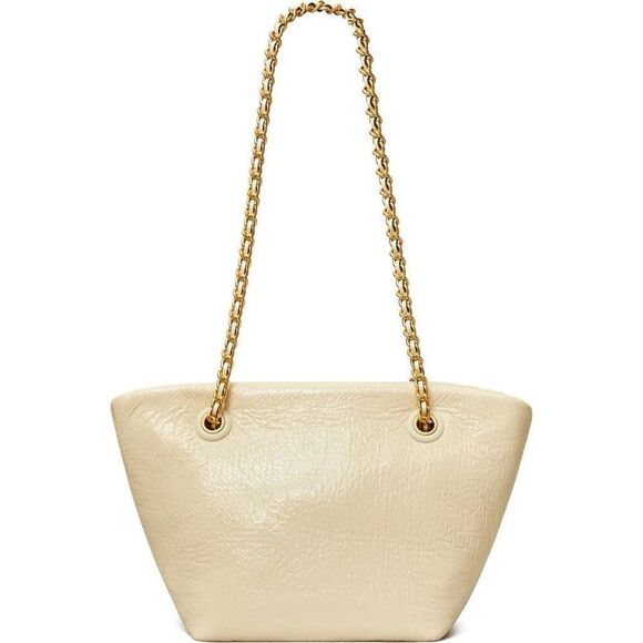 Tory Burch Women's Cream Small Ella Crinkle Patent Chain Crossbody Bag NWOT - Picture 2 of 10